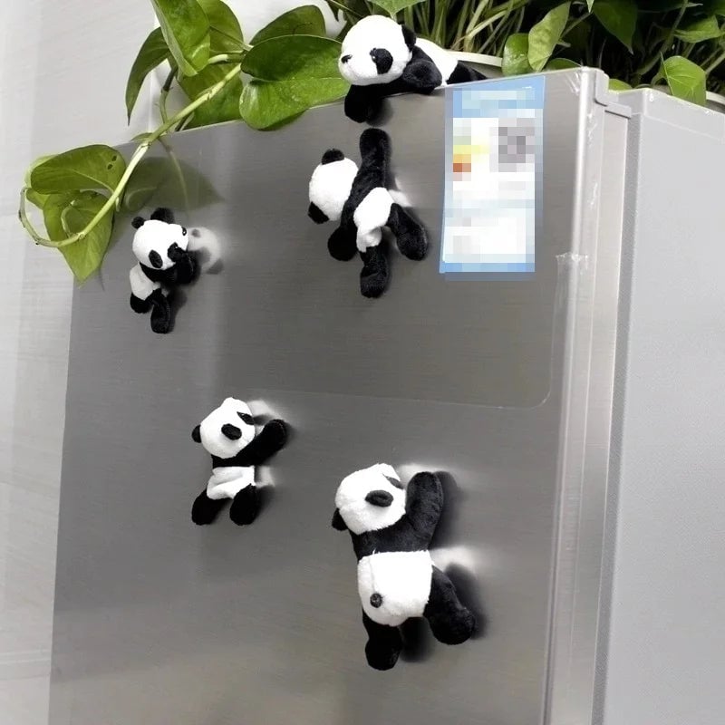 Soft Plush Panda Magnet - Oval Fabric Whiteboard Fridge Organizer