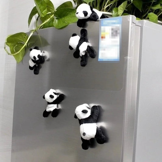 Soft Plush Panda Magnet - Oval Fabric Whiteboard Fridge Organizer