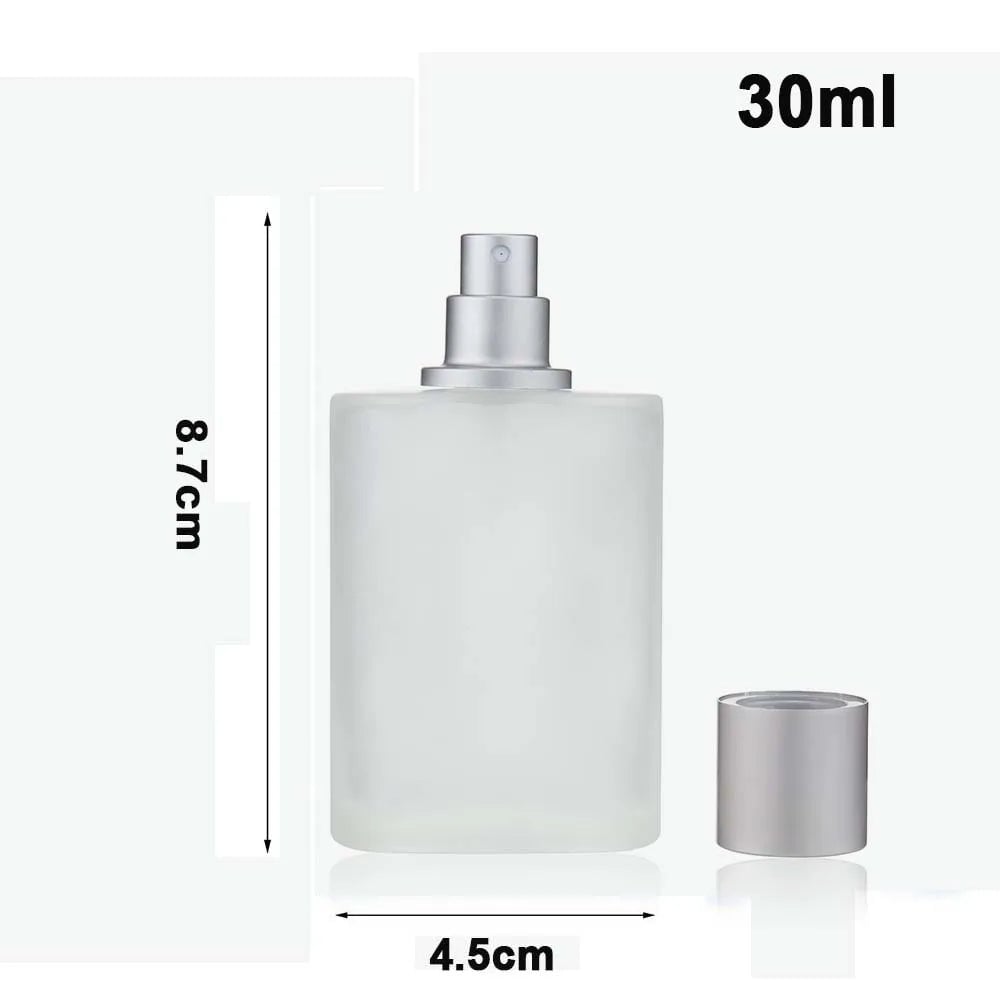 50ml 30ml Sandblasted Glass Perfume Bottle with Screw Top Spray