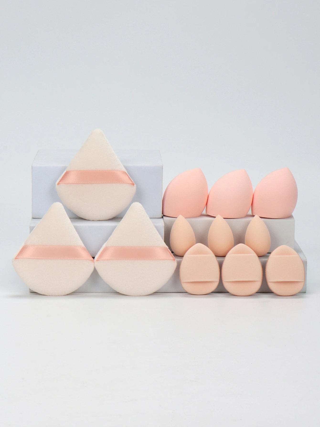 12-Piece Makeup Sponge Set - Powder Puffs, Air Cushion & Beauty Eggs