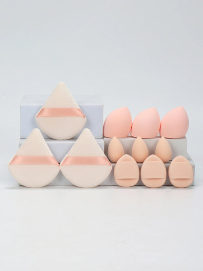 12-Piece Makeup Sponge Set - Powder Puffs, Air Cushion & Beauty Eggs