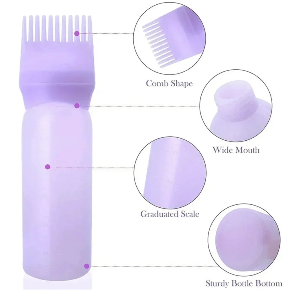 Silicone Scalp Massage Brush Hair Dye Applicator Bottle Salon Tool