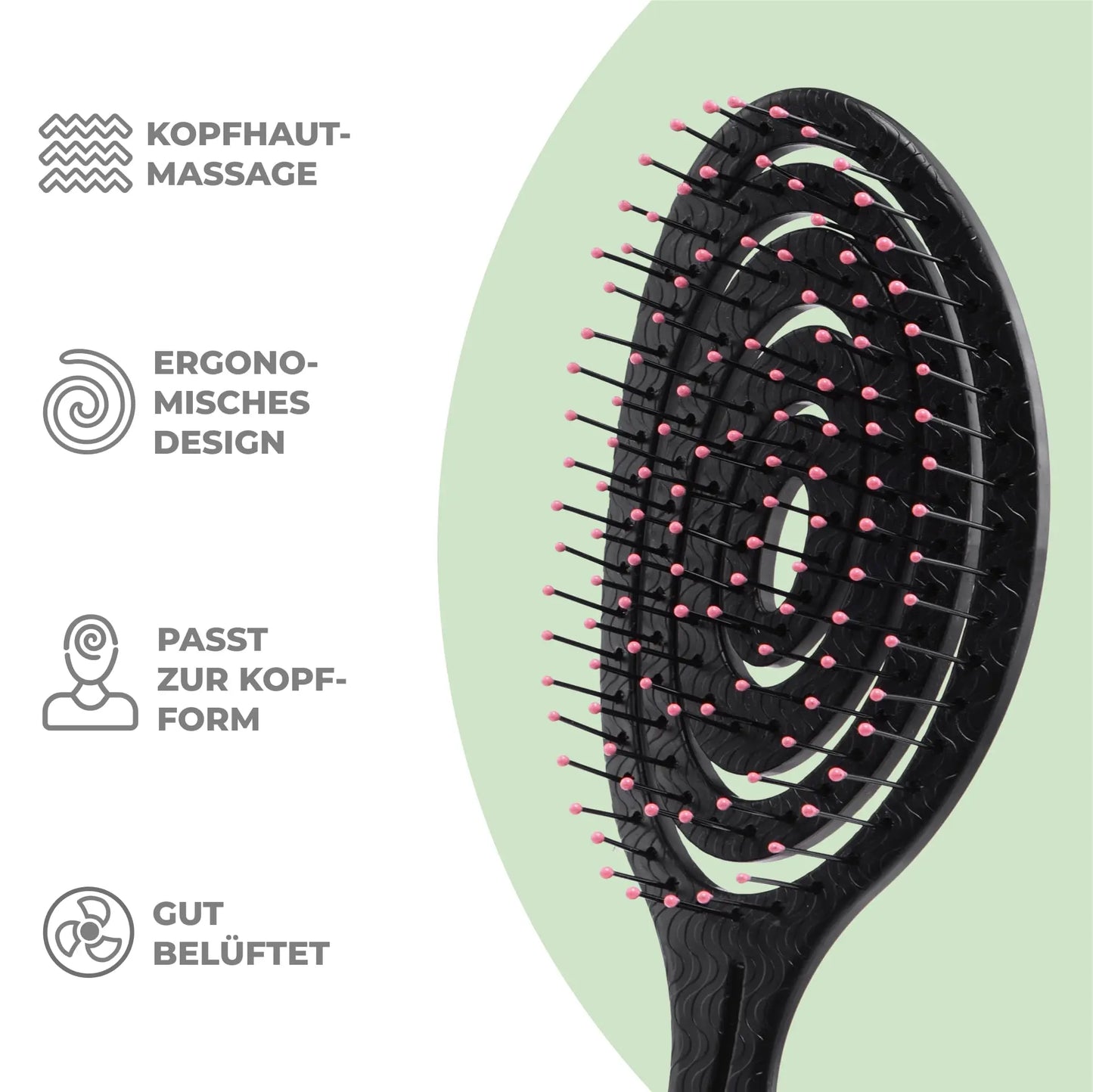 Professional Detangling Hair Brush with Spiral Spring for Curls