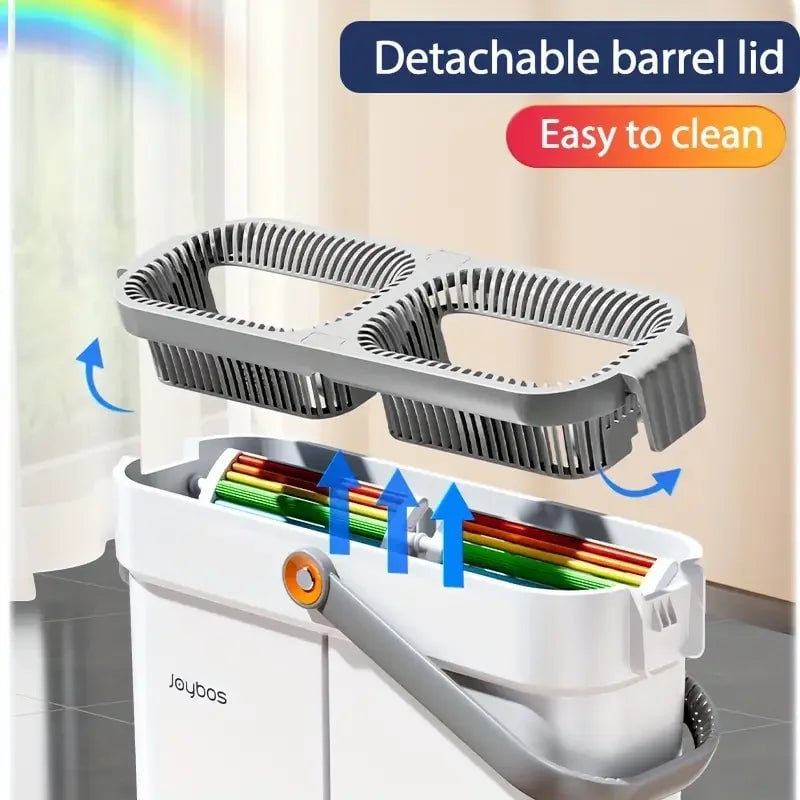 Joybos 360° Spin Mop 33cm Hand-Free Flat Barrel Bucket Set