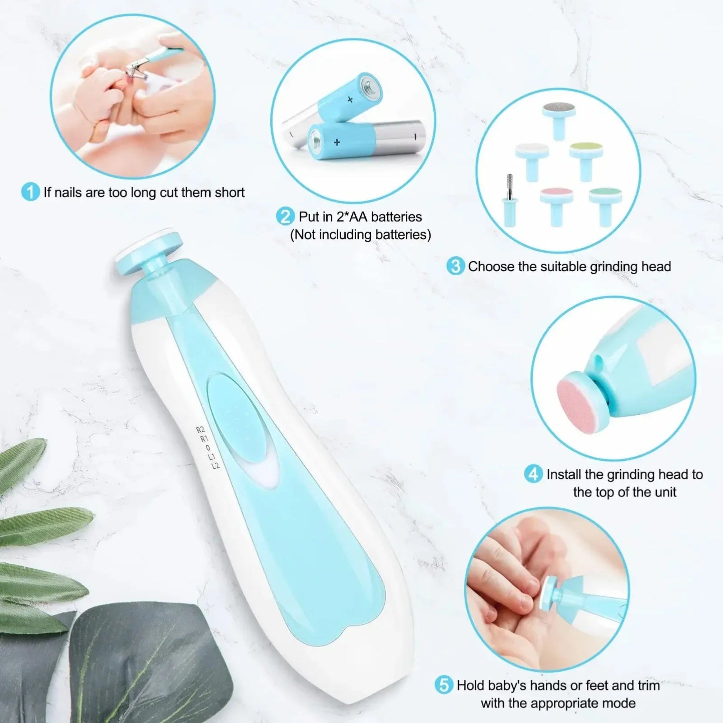 Baby Nail Clipper Set - Safe Trimmer Files Grooming Manicure Kit
