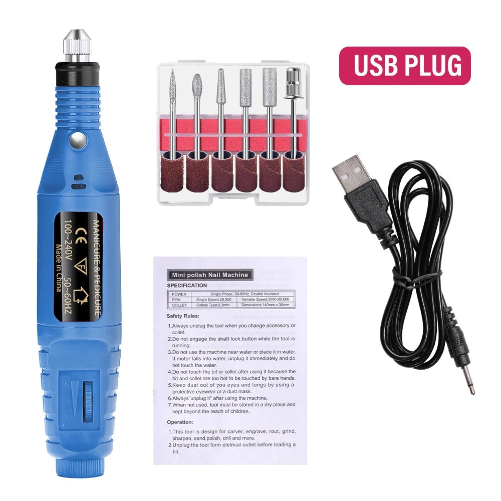 Lulaa Electric Nail Drill 35000RPM Professional Manicure Pedicure Kit