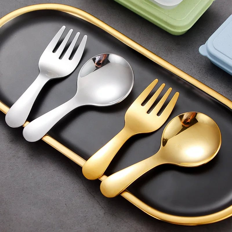 304 Stainless Steel Portable Spoon Fork Set - Outdoor Camping