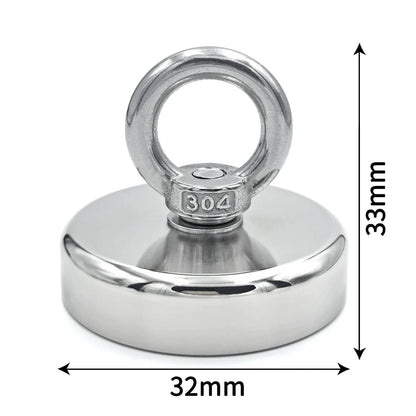 N52 Neodymium Fishing Hook Magnet D16-D42mm Heavy Duty Eyebolt