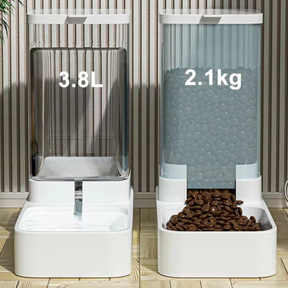 Large Capacity Automatic Pet Feeder Water Dispenser Dogs Cats