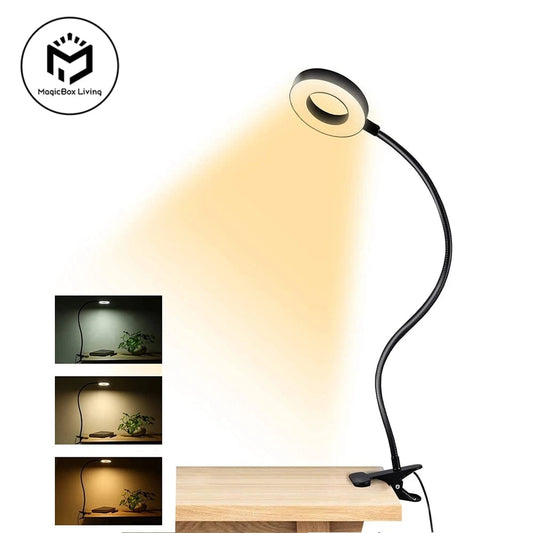 48 LED Clip-On Desk Lamp 360° Flexible Gooseneck USB Eye Care Light