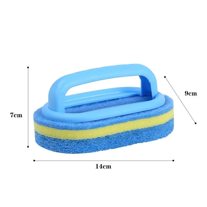 Heavy-Duty Cleaning Brush with Handle - Kitchen Bathroom Scrubber