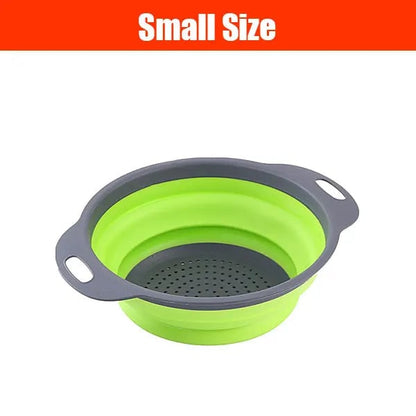 Extendable Collapsible Kitchen Colander - Long Handle Pasta Strainer