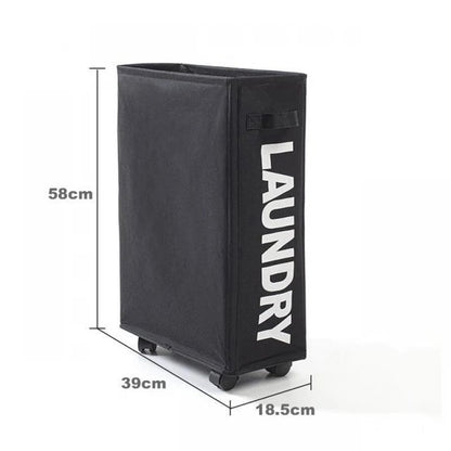 Large Wheeled Laundry Basket - Foldable Waterproof Storage Bag