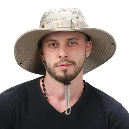 UV Protection Mesh Bucket Hat Wide Brim Panama Safari Fishing