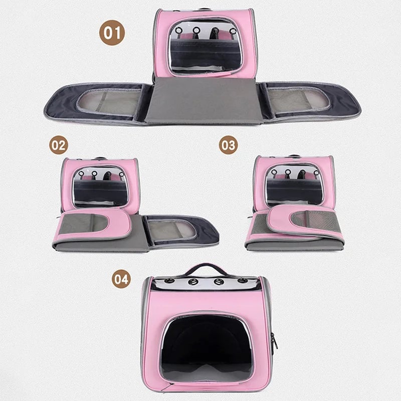 Breathable Pet Carrier Backpack for Cats Dogs - Travel Outdoor Bag