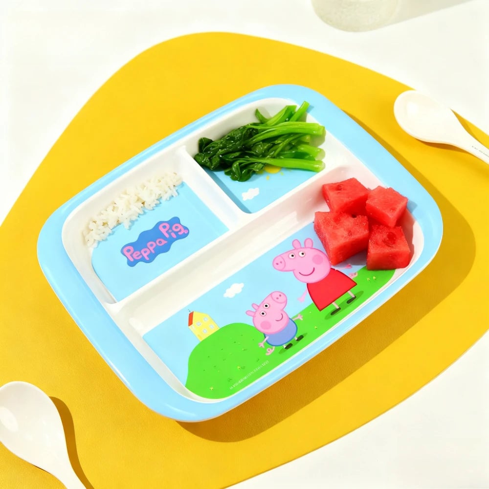 Kids Divided Dinner Plate - Cartoon Dishwasher Safe Shatter Resistant