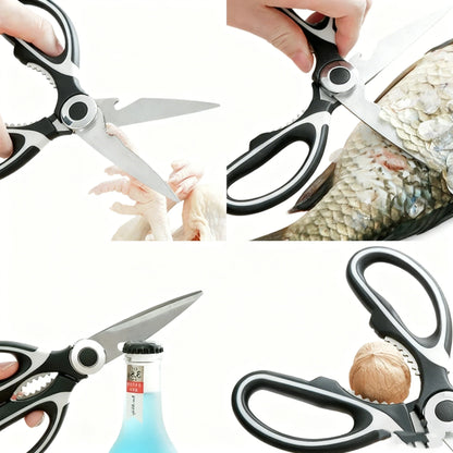 Heavy-Duty Stainless Steel Kitchen Scissors Multi-Purpose Food Tool