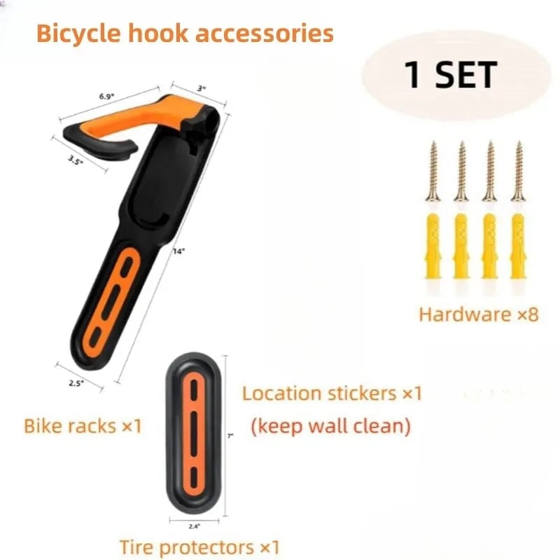 Foldable Vertical Bicycle Wall Mount Rack - MTB Storage Hanger