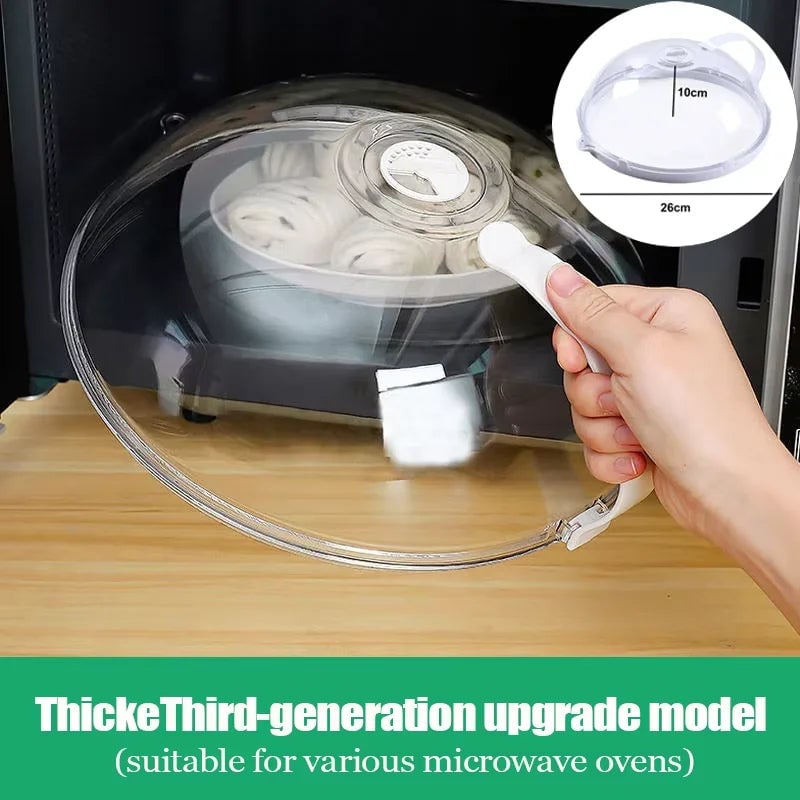 Heat Resistant Transparent Microwave Splash Cover Food Steam Guard