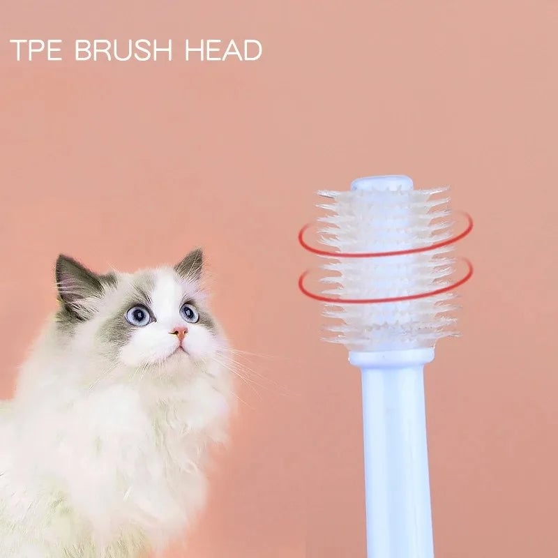 360° Pet Toothbrush for Dogs & Cats - Tartar Removal Dental Care