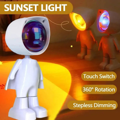 360° Rotating LED Sunset Projection Lamp - Adjustable Brightness Colors