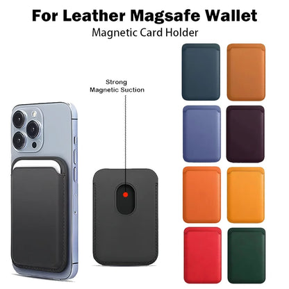 MagSafe Leather Wallet Case iPhone 16/15/14/13/12 Pro Max Magnetic