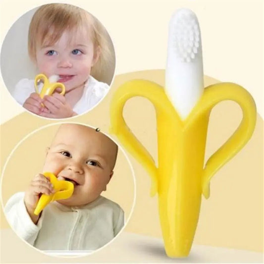BPA Free Silicone Banana Teething Toothbrush for Babies & Infants