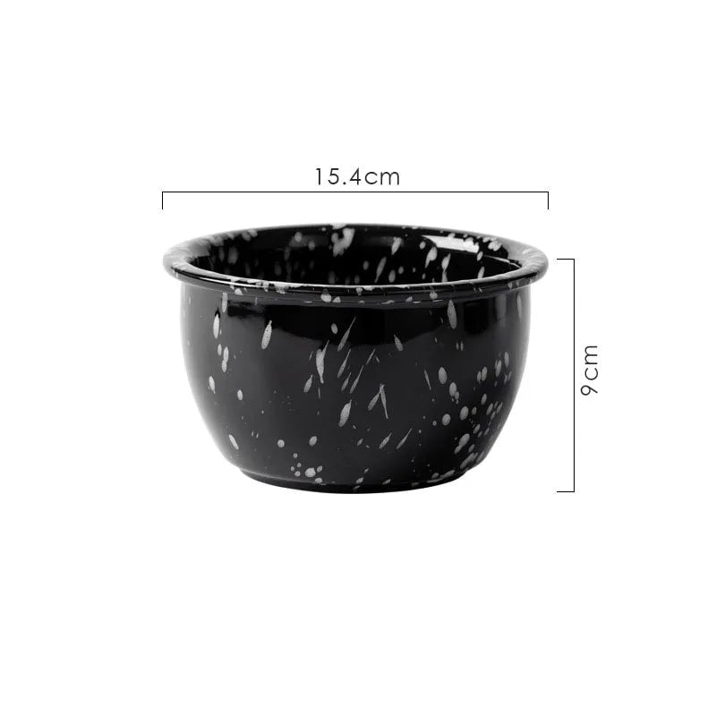6-Piece Ceramic Plate Set Splashing Ink Design Breakfast Dessert