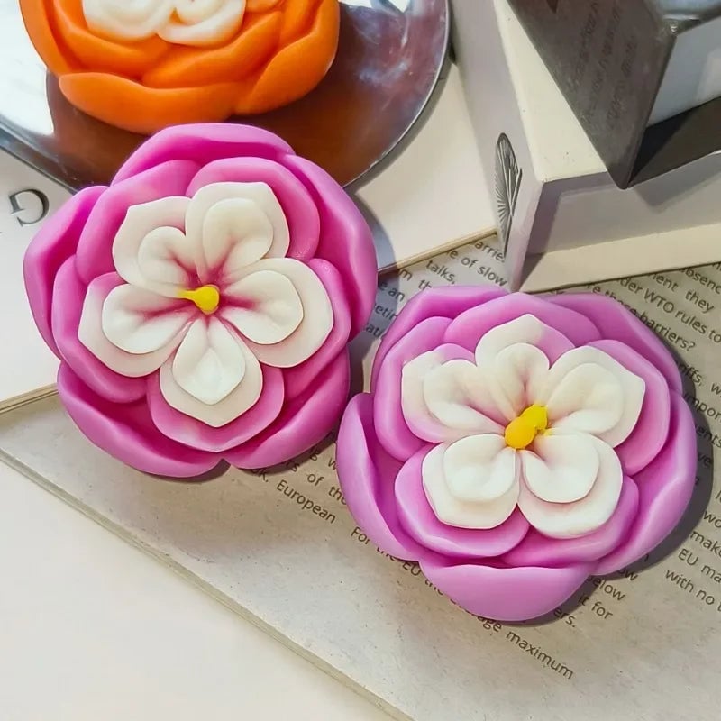 6cm Rose Flower Silicone Mold - Soap Candle Resin Gypsum DIY Craft