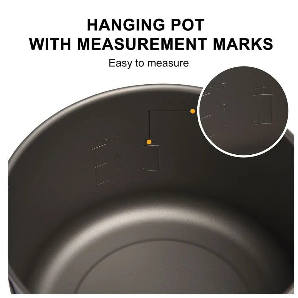 Titanium Camping Cookware Set - Lightweight Pot Frying Pan Outdoor