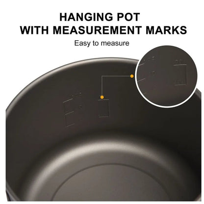 Titanium Camping Cookware Set - Lightweight Pot Frying Pan Outdoor