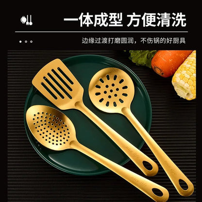 Korean Stainless Steel Kitchen Utensil Set - Spatula, Soup Spoon