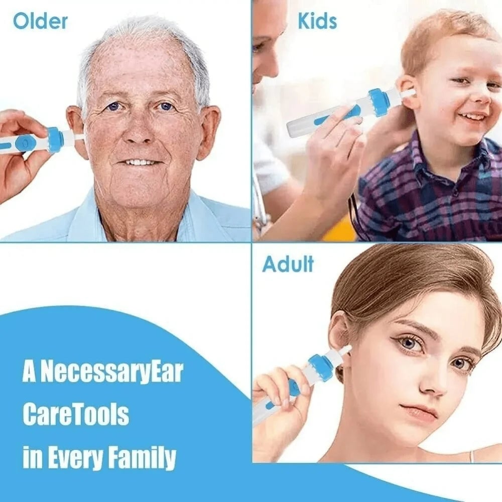 Electric Cordless Earwax Removal Tool - Safe Earpick Cleaner Kit