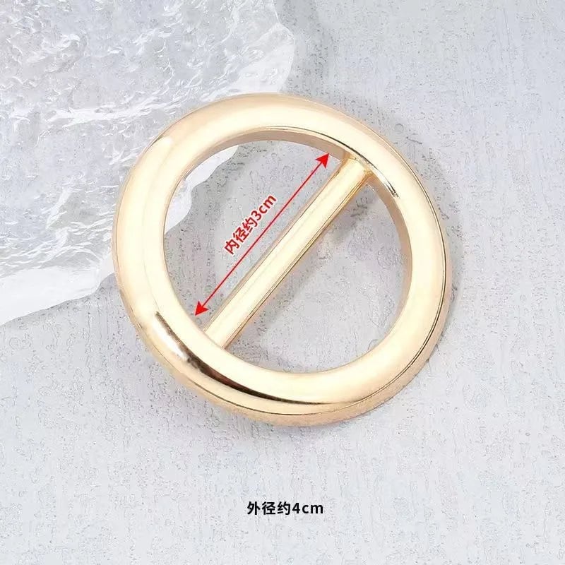 Metal Circle Scarf Ring Clips - 2PC Waist Buckle Fashion Set