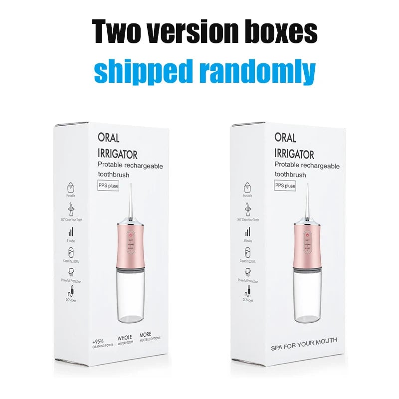 USB Rechargeable Water Flosser 220ml 3 Modes 4 Tips Portable Dental
