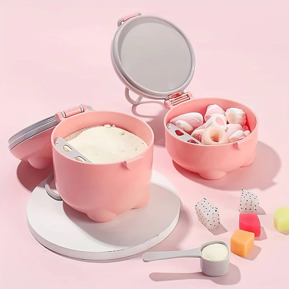 Portable Baby Milk Powder Container with Spoon - Travel Storage Box