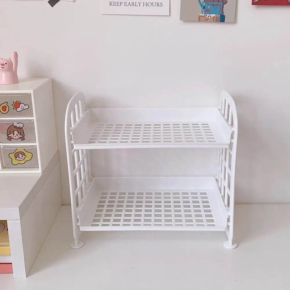 Multi-Layer Desktop Storage Organizer Rack - Computer Desk Shelf