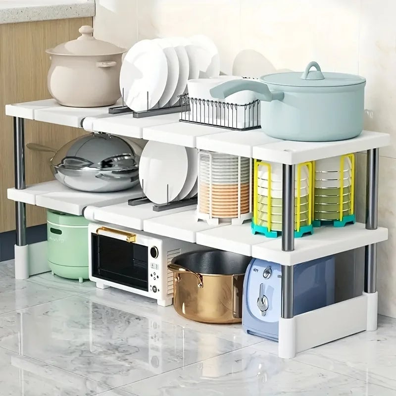 Adjustable Multi-Layer Under Sink Storage Rack - Expandable Cabinet