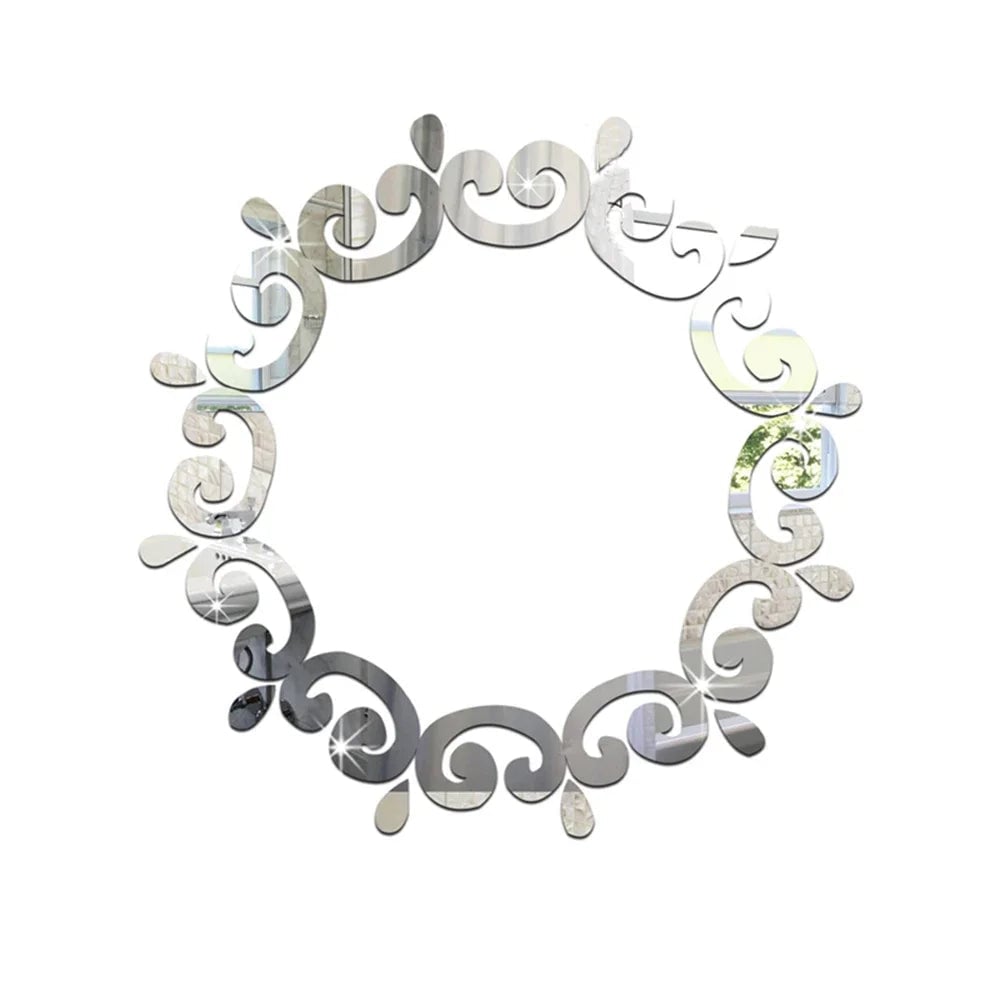 3D Acrylic Mirror Lace Wall Stickers - ECO-Friendly Decor Decals