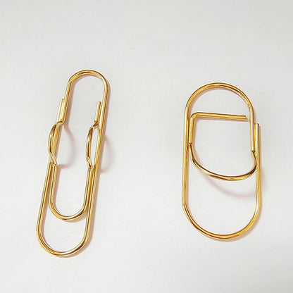 Golden Metal Pen Holder Clip Bookmark - Portable Office School