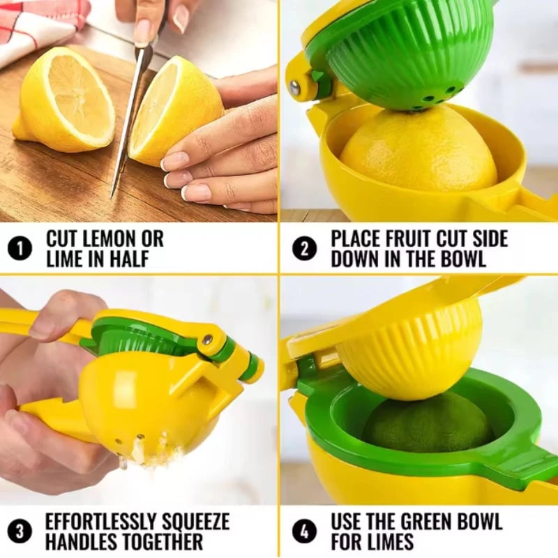 2-in-1 Aluminum Alloy Citrus Juicer - Handheld Lemon Orange Press