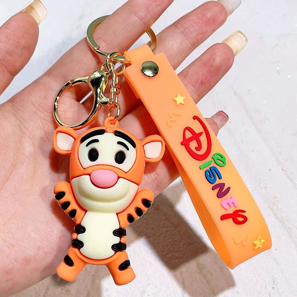 Winnie Pooh PVC Keychain Set - Eeyore Tigger Piglet Character Keyrings