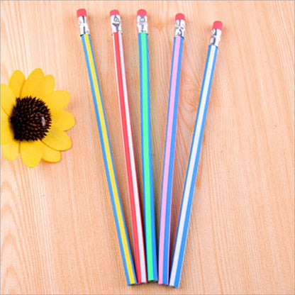 Candy Color Soft Flexible Pencils Set - 10 Pieces Standard Writing