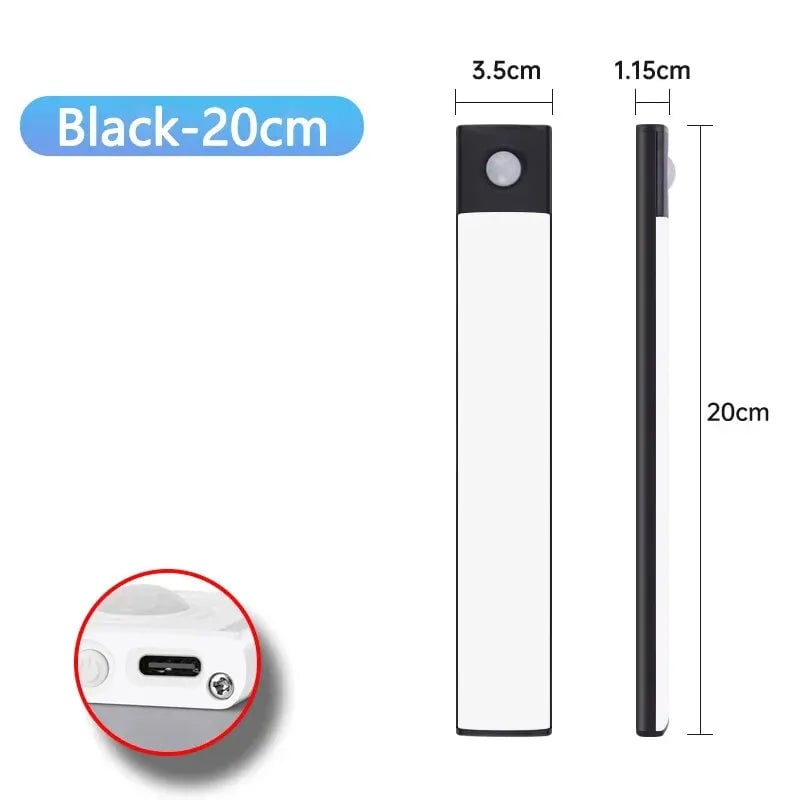 USB Rechargeable LED Cabinet Light Wireless Motion Sensor Magnetic