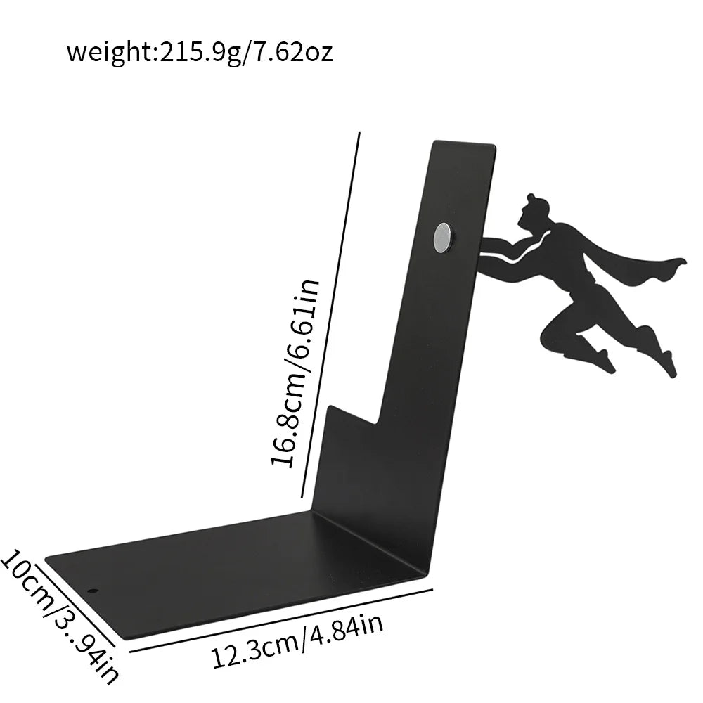 Superhero Bookend,Floating Bookshelf for Book Lovers