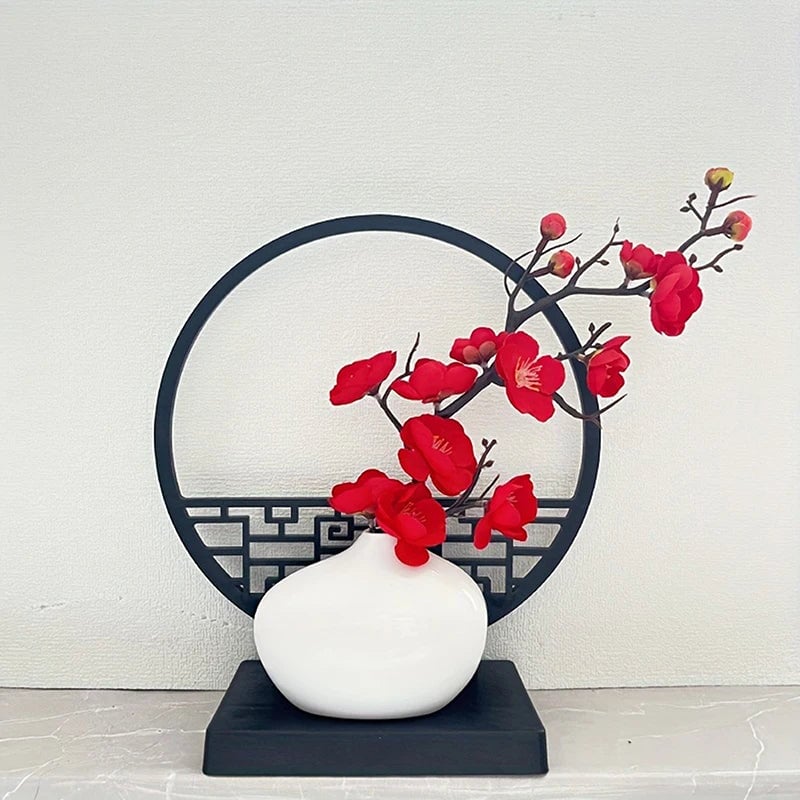15cm Artificial Plum Blossom Bonsai Tree Pot Screen Base Decor