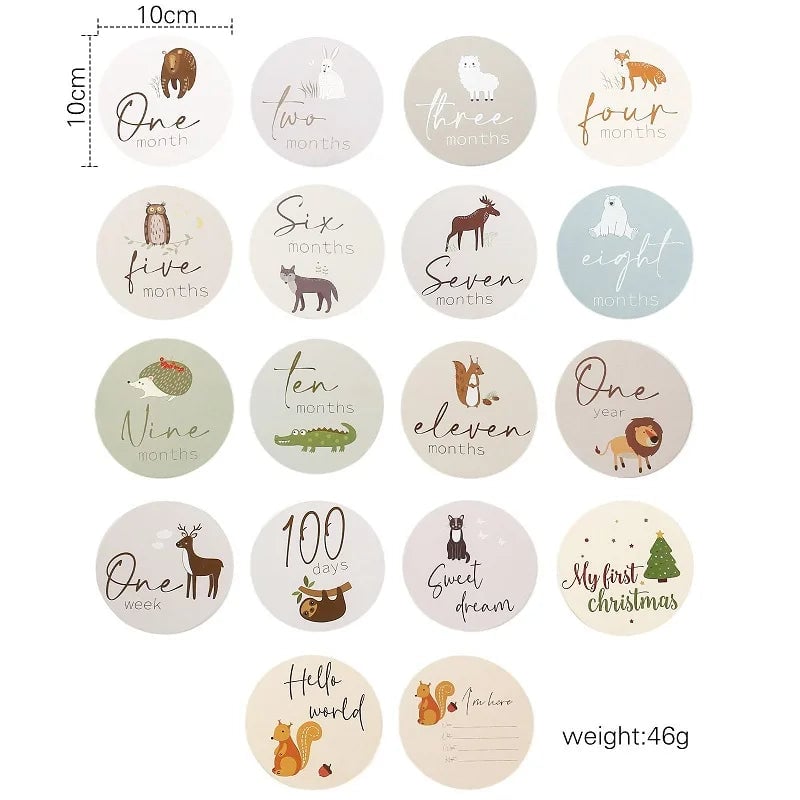 Wooden Baby Milestone Number Cards Monthly Newborn Photography Props