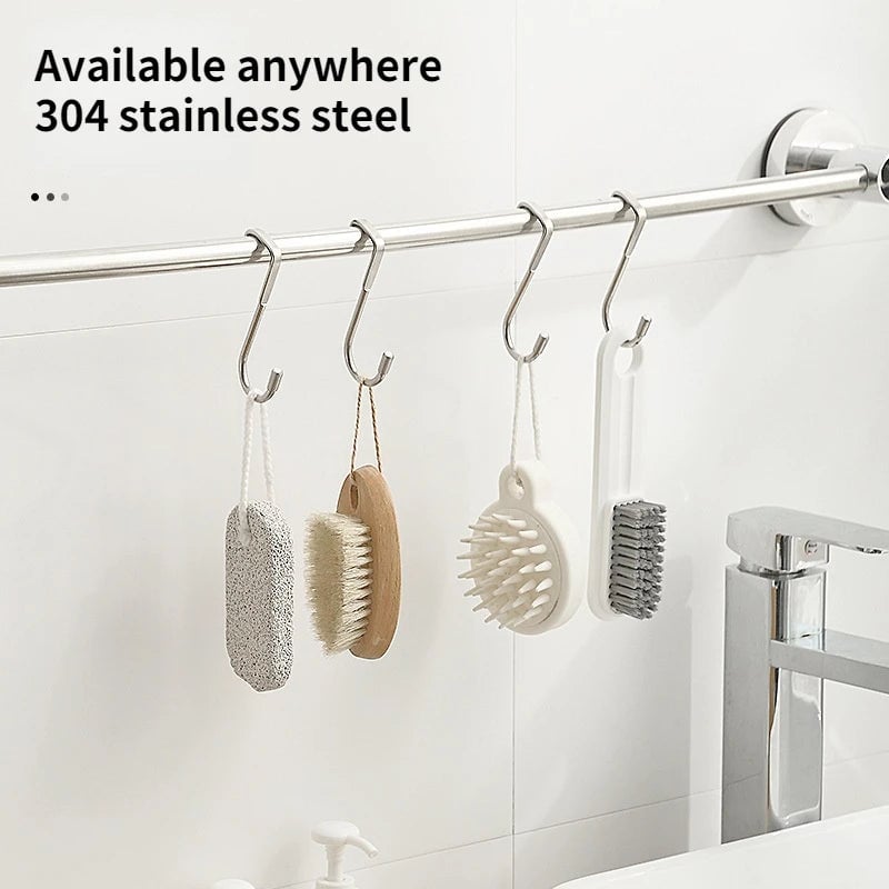 304 Stainless Steel S-Hook Door Hanger - No Drill Kitchen Towel