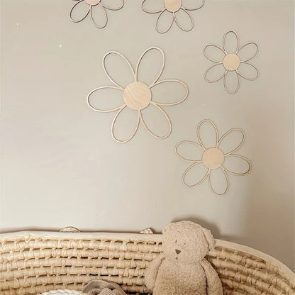 DIY Wooden Daisy Flower Wall Art Scandinavian Style Home Decor