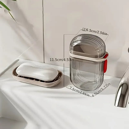 Portable Travel Soap Box Sealed Drainable Lid Business Trip Case